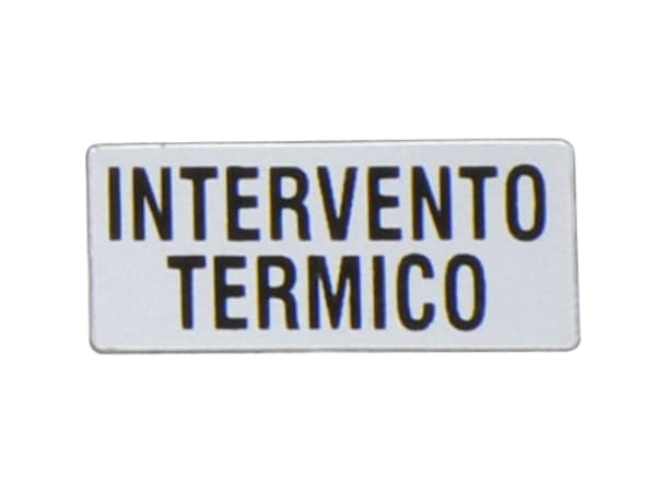 LOVATO ELECTRIC - ETICHETTA INTERVENTO TERMICO