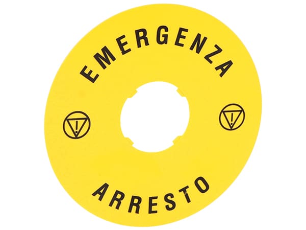 LOVATO ELECTRIC - DISCO PLAST. 90MM EMERGENZA-ARRESTO