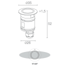 L&L LUCE E LIGHT - BRIGHT1.0 2W 500MA 3000K 54SH INOX CB10125TAI