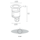 L&L LUCE E LIGHT - BRIGHT1.0 2W 500MA 4000K 54SH INOX