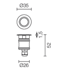 L&L LUCE E LIGHT - BRIGHT1.0 2W 500MA 2700K 15X38 INOX CB1012FWAI