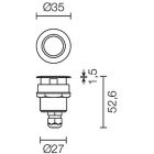 L&L LUCE E LIGHT - BRIGHT1.2 2W 500MA 3000K DIF INOX CB12125DAI