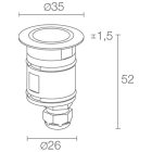 L&L LUCE E LIGHT - BRIGHT1.6 2W 24VDC BLU 15X38 INOX CB16001WI