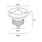 L&L LUCE E LIGHT - BRIGHT2.4 7W 24VDC 3000K DIF INOX