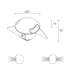 L&L LUCE E LIGHT - BEAM2.6 1W+1W 24VDC 3000K RAD INOX CD26215DI