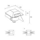 L&L LUCE E LIGHT - BEAM2.7 1W+1W 24VDC 3000K RAD GRI CD27215DF