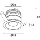 L&L LUCE E LIGHT - CAMEO2.6 HC 5W 24VDC 3000K 11BIANCO CM2600100050SE
