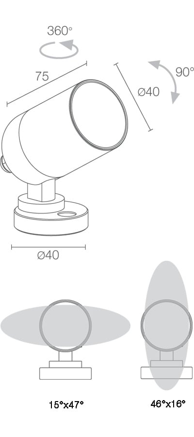 L&L LUCE E LIGHT - PIVOT1.7 HC 7W 24VDC 2700K 51SH CORT