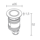 L&L LUCE E LIGHT - BRIGHT1.0 316L 2W 500MA 3000K 21 INOX CW10125MAI