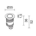 L&L LUCE E LIGHT - BRIGHT1.8 316L 1.2W 12VDC RGB D-TRA INOX CW18006DTI