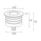 L&L LUCE E LIGHT - BRIGHT3.0 316L 24VDC 9W 27K 45 INOX