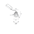 L&L LUCE E LIGHT - ESEM3.1 8W 230VAC 2700K 54 BIA D ES3100FLBD