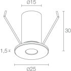 L&L LUCE E LIGHT - EYES1.6 1W 24VDC 2700K DIF DOR EY1611FDD