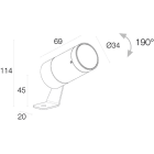 L&L LUCE E LIGHT - GINKO1.4 HC 3,5W 24VDC 3000K 8-28 NERO GN140115R1N