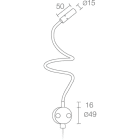 L&L LUCE E LIGHT - WALL1 2.5W 230VAC 3000K CROM D8X500