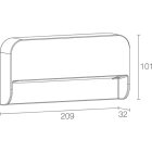 L&L LUCE E LIGHT - LIRA2.0 12W 230VAC 3000K ASIM GRI LR20105AF