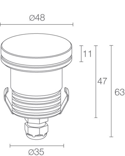 L&L LUCE E LIGHT - LITUS1.6 24VDC 2,5W 3000K 13 VETRO