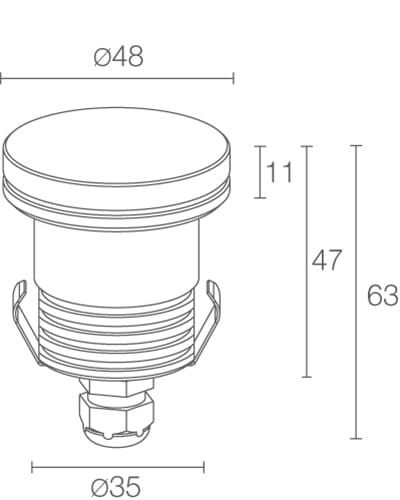 L&L LUCE E LIGHT - LITUS1.6HC 24VDC 3,5W 3000K 48 VETRO