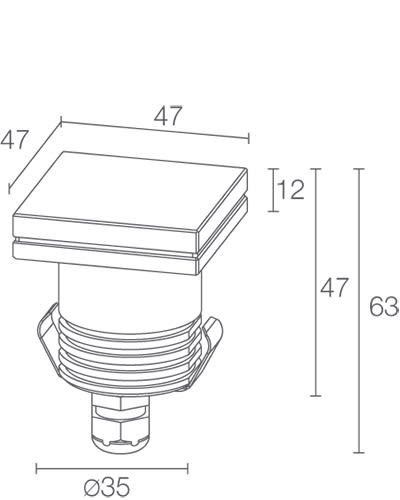 L&L LUCE E LIGHT - LITUS1.7 24VDC 2,5W 3000K 22 VETRO