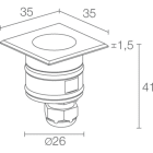 L&L LUCE E LIGHT - BRIGHT MINI1.1 1.2W 24V 50K DIF INOX MB11000DI