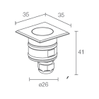 L&L LUCE E LIGHT - BRIGHT MINI1.1 1.2W 24V 30K DIF INOX MB11005DI