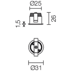 L&L LUCE E LIGHT - ESEM MINI 1.0 2W 500MA 3000K 14 ALL ME10125SA