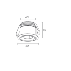 L&L LUCE E LIGHT - ESEM MINI 1.6 2W 24VDC 3000K 14 BIANCO ME16005SB