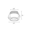 L&L LUCE E LIGHT - ESEM MINI 1.6 2W 24VDC 3000K 14 BIANCO ME16005SB