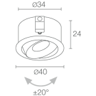 L&L LUCE E LIGHT - ESEM MINI 1.7 2W 24VDC 3000K 27 NERO ME17005MN