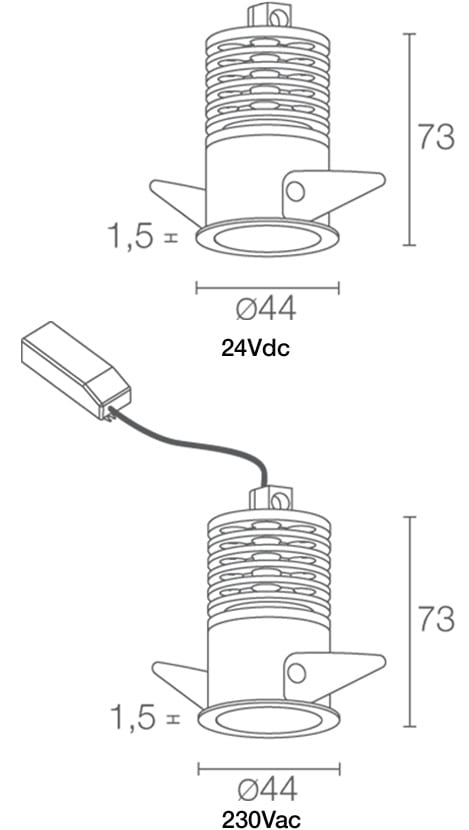 L&L LUCE E LIGHT - TURIS MINI1.1_ HC 4.5W 24VDC 40K DIF BIA