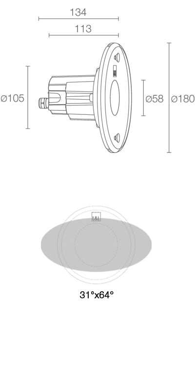 L&L LUCE E LIGHT - MOBY1.1 10W 24VDC 3000K 59 VET