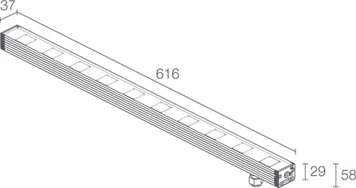 L&L LUCE E LIGHT - NEVA1.0 25W 24VDC 3000K 30 616MM
