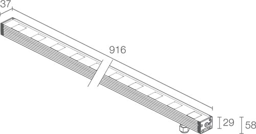 L&L LUCE E LIGHT - NEVA1.1 38W 24VDC 3000K 45 916MM