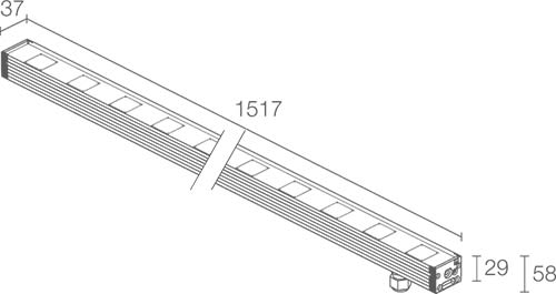 L&L LUCE E LIGHT - NEVA1.2 45W 24VDC 2700K 10X40 1517MM NV1200FWA