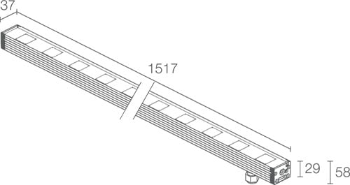L&L LUCE E LIGHT - NEVA1.2 63W 24VDC 3000K 10X40 1517MM