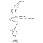 L&L LUCE E LIGHT - WALL3 2.5W 350MA 3000K CROM D8X500MM PL118505C