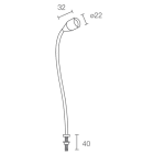 L&L LUCE E LIGHT - WALL8.0 2W 500MA 3000K 25 CROM D8X400MM PL8012405MC