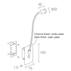 L&L LUCE E LIGHT - WALL8.2 3.5W 230V 3000K 25 CRO D8X400MM PL8212405MC