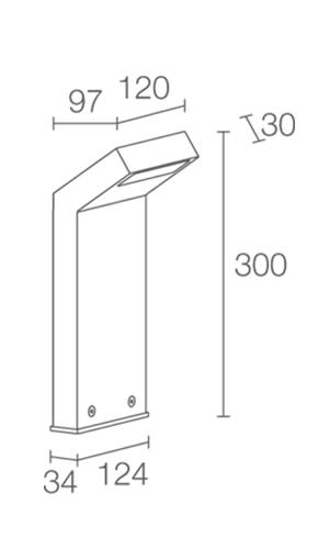 L&L LUCE E LIGHT - PLIN1.0 12W 230VAC 3000K DIF GRI 300MM PN10105AF