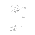 L&L LUCE E LIGHT - PLIN1.0 12W 230VAC 3000K DIF GRI 300MM PN10105AF