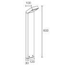 L&L LUCE E LIGHT - PLIN1.1 12W 230VAC 3000K DIF GRI 600MM