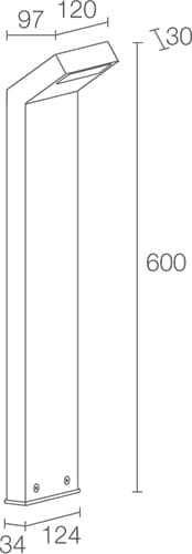 L&L LUCE E LIGHT - PLIN1.2 12W 230VAC 3000K DIF CORT 800MM PN12105AT