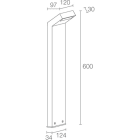 L&L LUCE E LIGHT - PLIN1.2 12W 230VAC 3000K DIF CORT 800MM