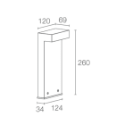 L&L LUCE E LIGHT - PLIN2.0 12W 230VAC 4000K DIF GRI 260MM