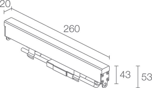 L&L LUCE E LIGHT - RIO1.0 3W 24VDC 2800K DIF 260MM
