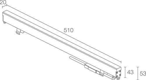 L&L LUCE E LIGHT - RIO1.1 6W 24VDC 2600K DIF 510MM