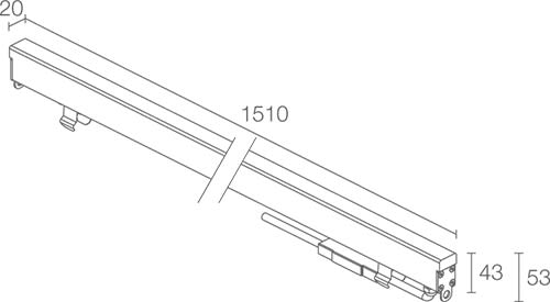 L&L LUCE E LIGHT - RIO1.3 18W 24VDC 2800K DIF 1510MM RE13005DB