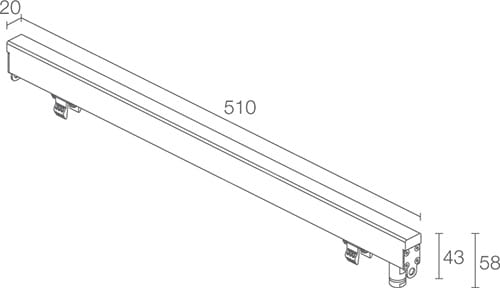 L&L LUCE E LIGHT - RIO SUB 1.1 6W 24VDC 2800K DIF 510MM RS11005DB