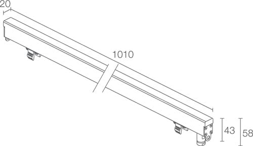 L&L LUCE E LIGHT - RIO SUB 1.2 12W 24VDC 2800K DIF 1010MM RS12005DB