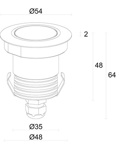 L&L LUCE E LIGHT - SMOOTHY1.6 24VDC 2.5W 30K DIF INOX SY160005DI